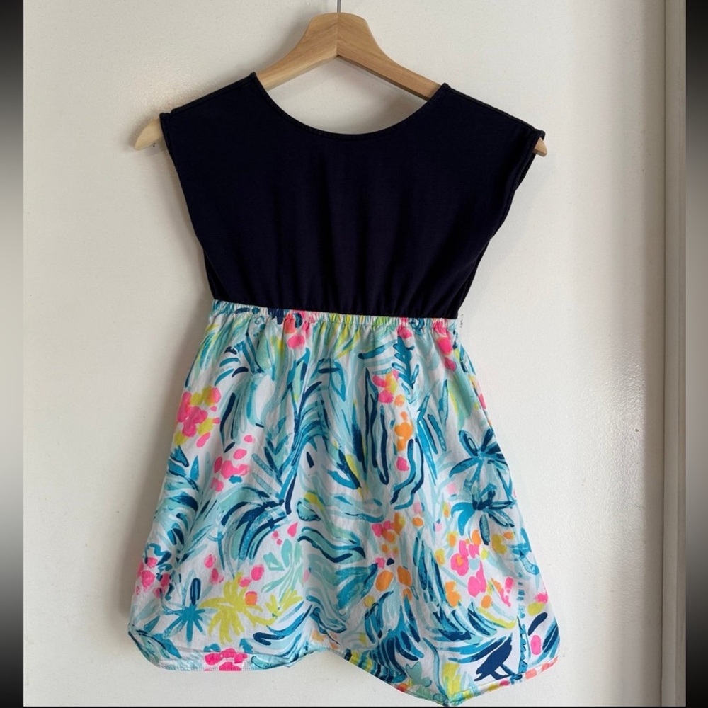 Lilly Pulitzer Girls Caila Dress ‘Serene Blue Tippy Top’ Summer Girls Sz XL